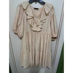 STINE GOYA IMPERIO PEACH SEQUENCE MINI DRESS medium nwot